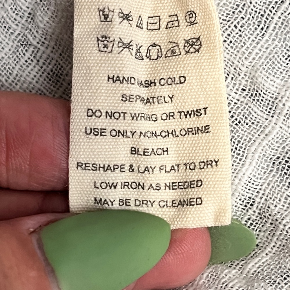 Free People Talk To Me lightweight gauzy button-down shirt in Shite Small - Picture 11 of 11